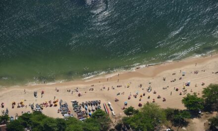 Ação coletiva em defesa da vida marinha na praia de Itaipu